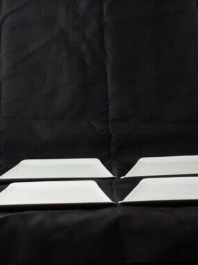 Rare New Pillivuyt France 4 Pate Pillemium  Trapezoidal Porcelaine Plates  9”